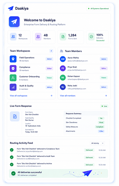 Daakiya enterprise dashboard
