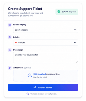 Support ticket template