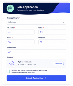 Job application template
